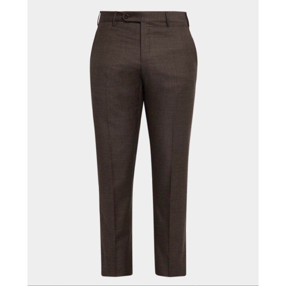 Zanella Parker Stretch Wool Trousers Brown size 32